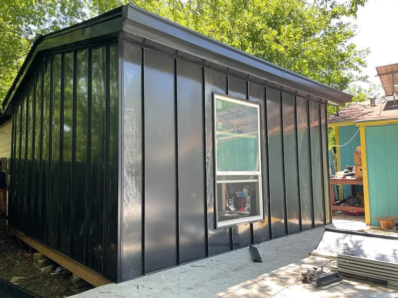 Black standing seam metal wall panels for Metal Roof Installation in Half Moon